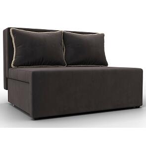 Диван прямой лагуна велюр коричневый/бежевый выкатной