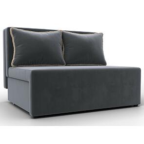 Диван прямой лагуна велюр серый/бежевый выкатной