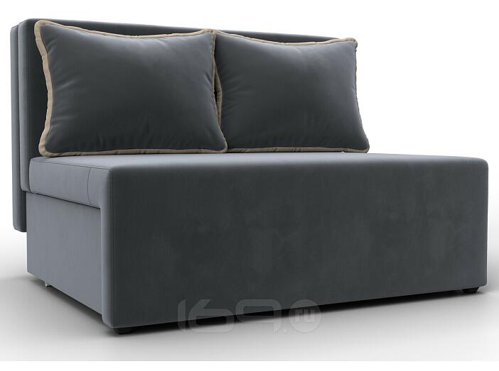 Диван прямой лагуна велюр серый/бежевый выкатной