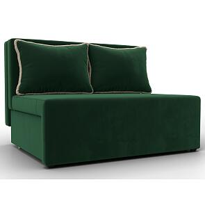 Диван прямой лагуна велюр зелёный/бежевый выкатной