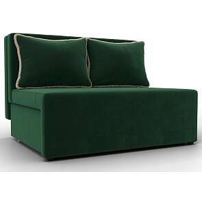 Диван прямой лагуна велюр зелёный/бежевый выкатной