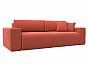 Диван прямой Лига-036 Классик Микровельвет Коралловый