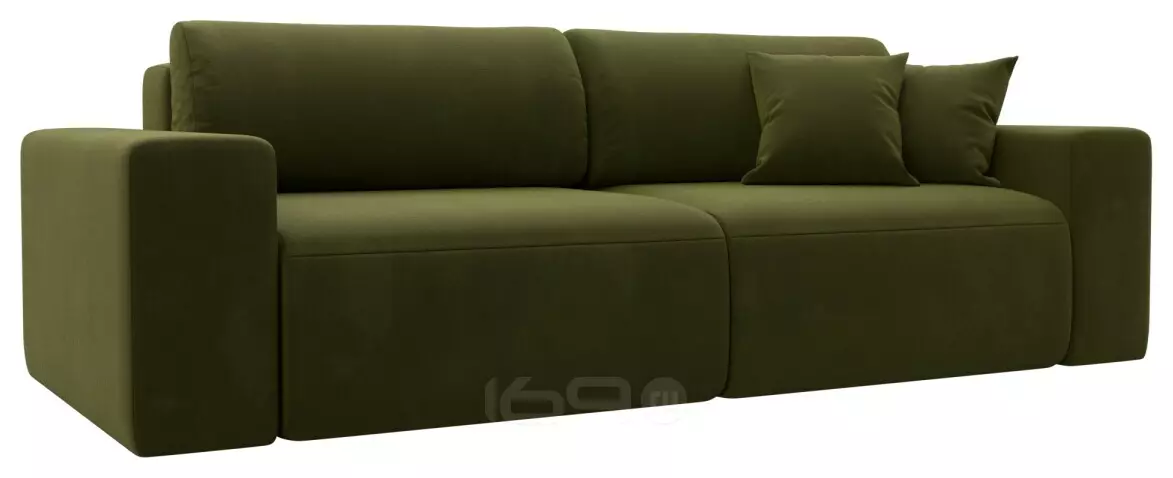Диван прямой Лига-036 НПБ Классик Микровельвет Зелёный