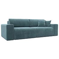 Диван прямой лига-036 нпб классик велюр бирюзовый еврокнижка