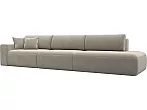 Диван прямой лига-036 нпб модерн лонг подлокотник слева микровельвет бежевый еврокнижка