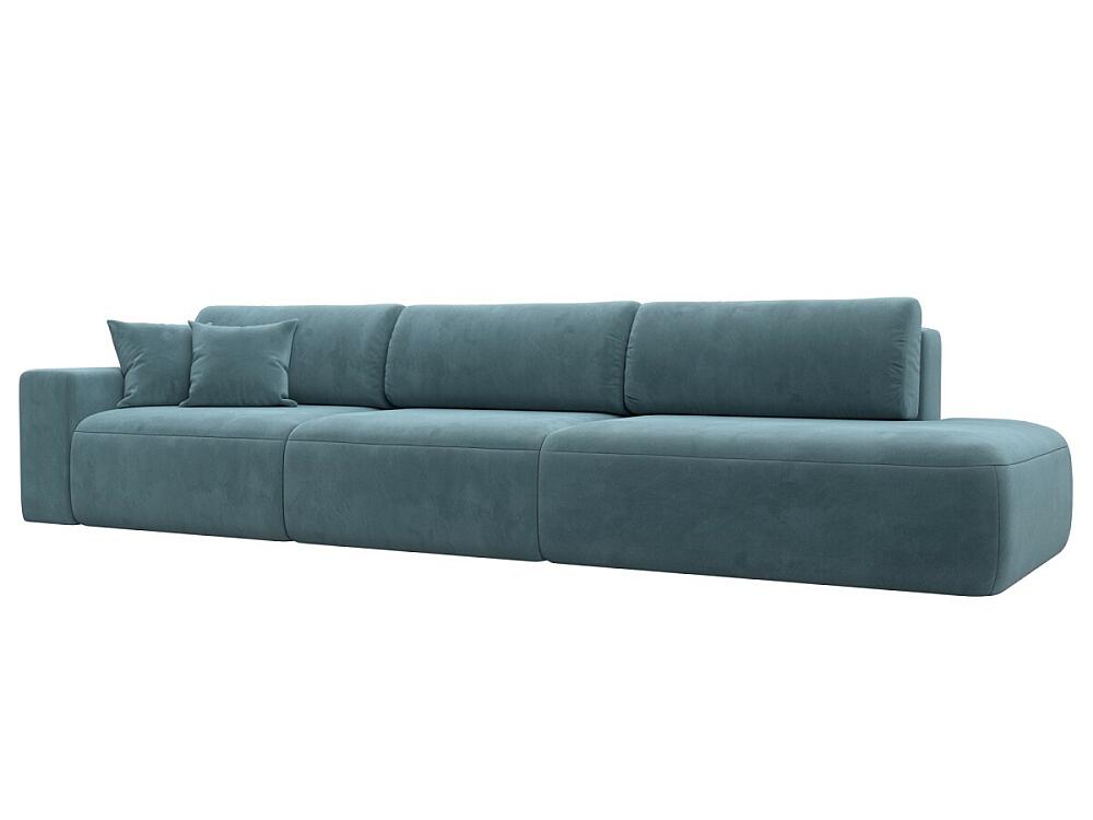 Диван прямой Лига-036 НПБ Модерн Лонг подлокотник слева Велюр Бирюзовый 93999₽