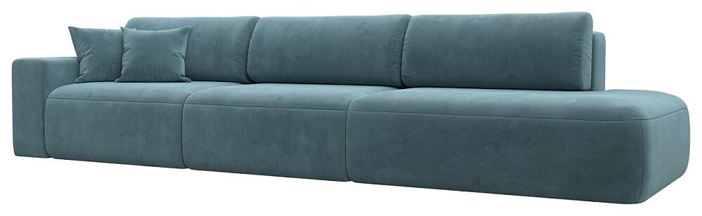 Диван прямой Лига-036 НПБ Модерн Лонг подлокотник слева Велюр Бирюзовый 93999₽