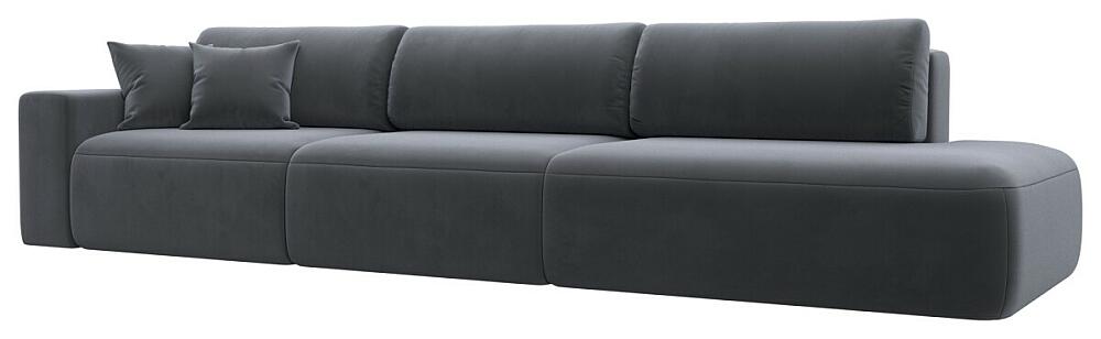 Диван прямой Лига-036 НПБ Модерн Лонг подлокотник слева Велюр Серый 93999₽