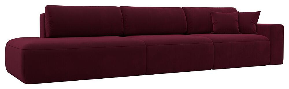 Диван прямой Лига-036 НПБ Модерн Лонг подлокотник справа Микровельвет Бордовый 90999₽