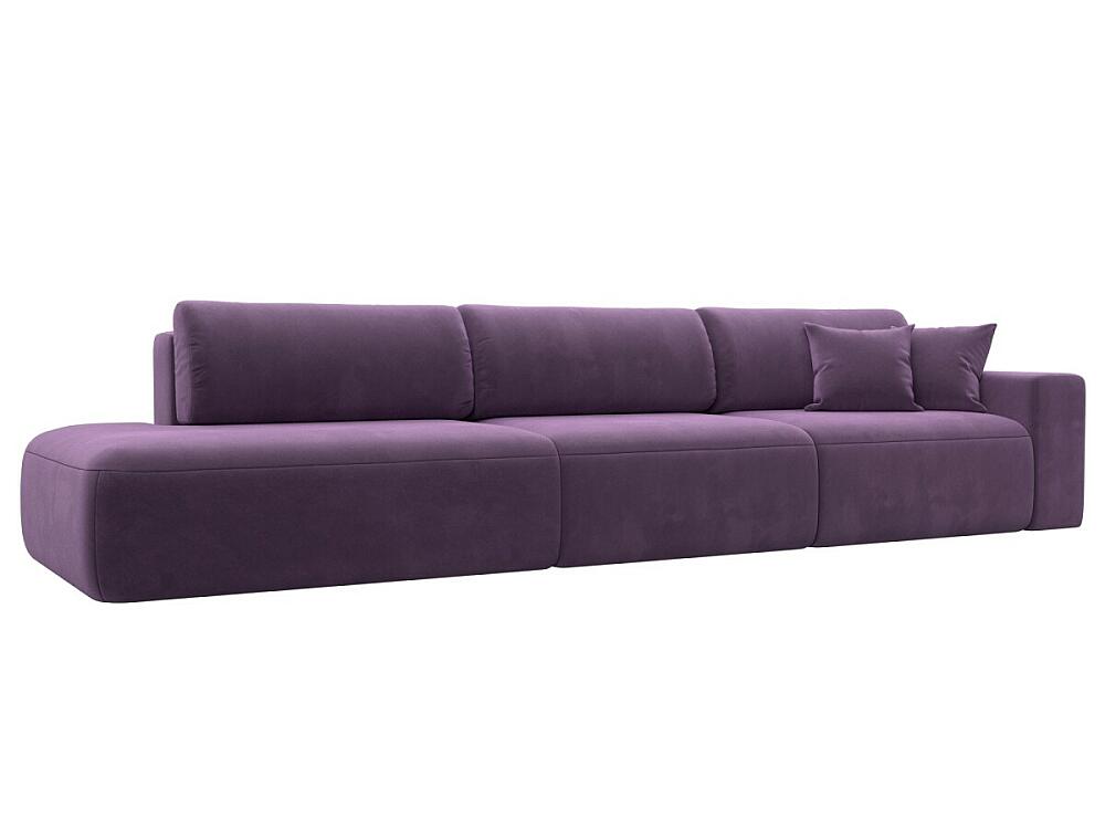 Диван прямой Лига-036 НПБ Модерн Лонг подлокотник справа Микровельвет Сиреневый 90999₽