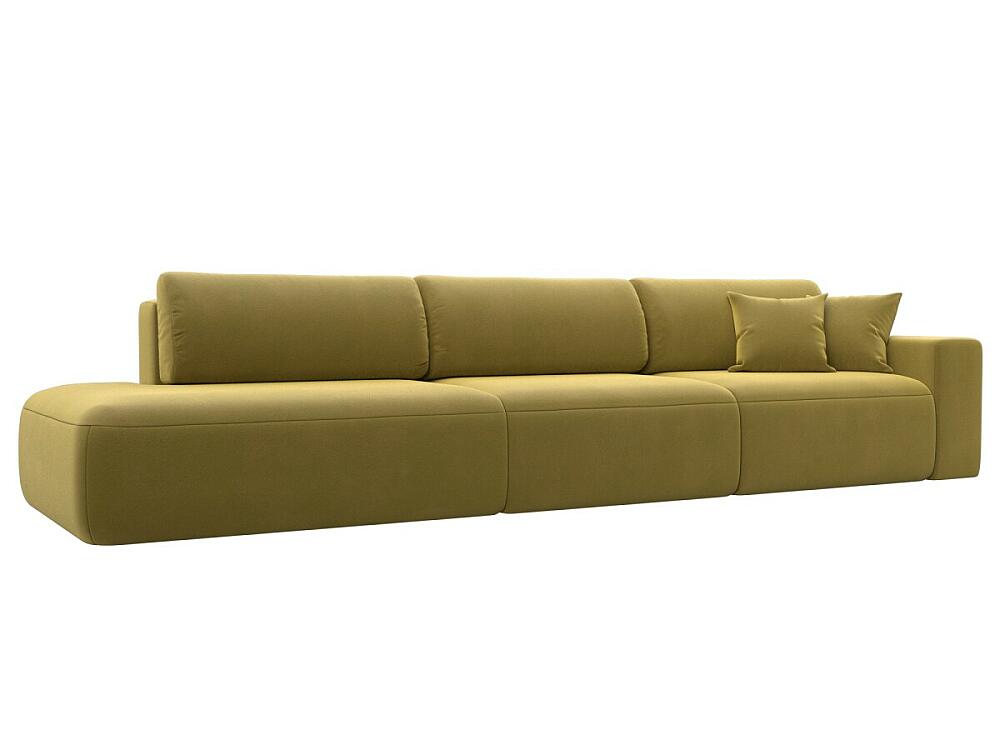 Диван прямой Лига-036 НПБ Модерн Лонг подлокотник справа Микровельвет Желтый 90999₽