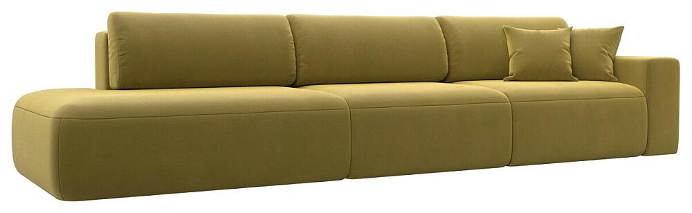 Диван прямой Лига-036 НПБ Модерн Лонг подлокотник справа Микровельвет Желтый 90999₽
