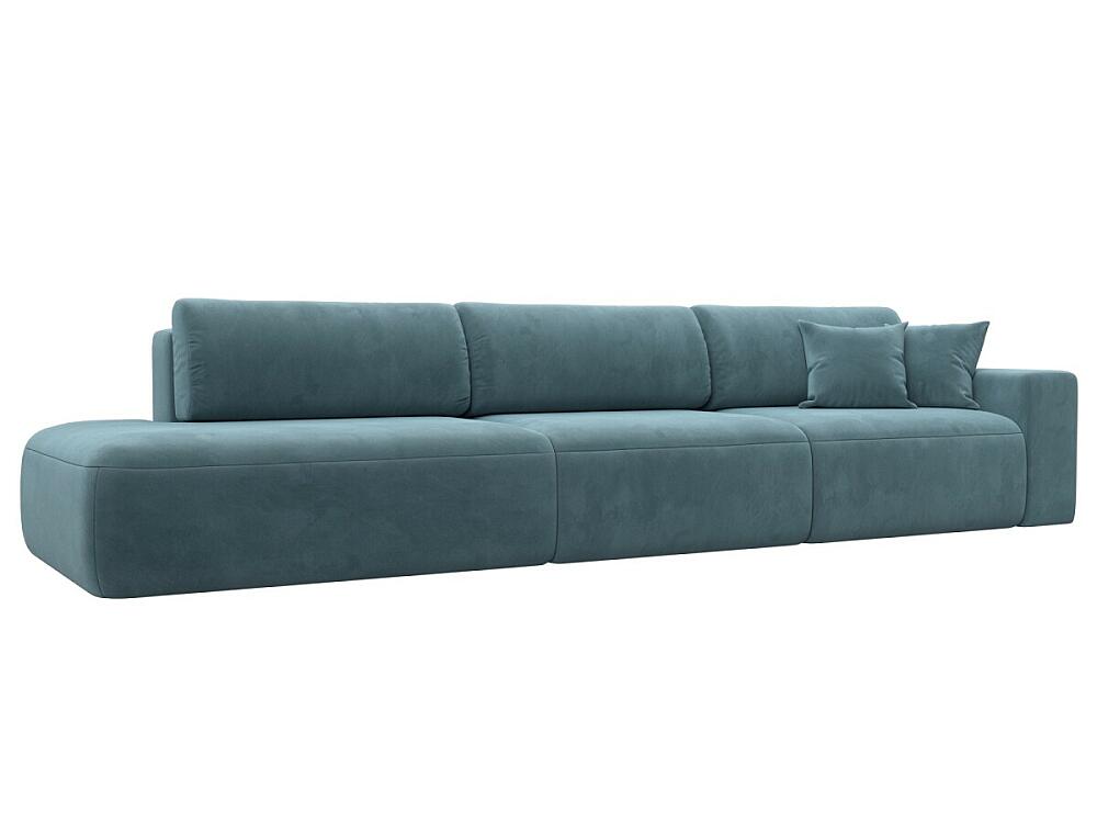 Диван прямой Лига-036 НПБ Модерн Лонг подлокотник справа Велюр Бирюзовый 93999₽