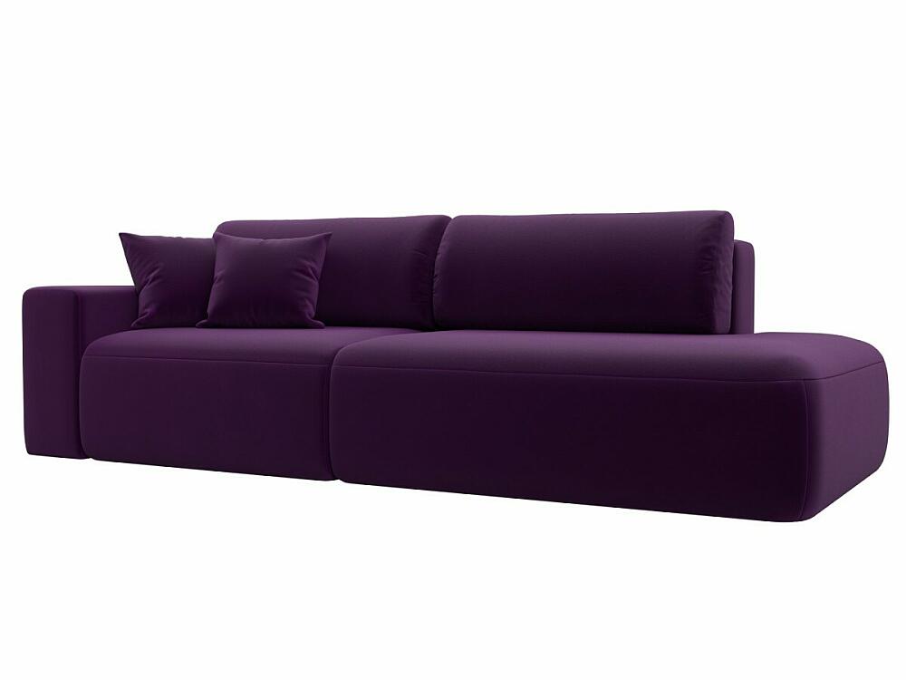 Диван прямой Лига-036 Модерн подлокотник слева Микровельвет Фиолетовый кресло для геймеров karnox hero genie edition фиолетовый белый