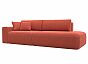 Диван прямой Лига-036 Модерн подлокотник слева Микровельвет Коралловый
