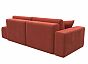 Диван прямой Лига-036 Модерн подлокотник слева Микровельвет Коралловый