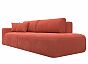 Диван прямой Лига-036 Модерн подлокотник слева Микровельвет Коралловый