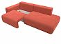 Диван прямой Лига-036 Модерн подлокотник слева Микровельвет Коралловый
