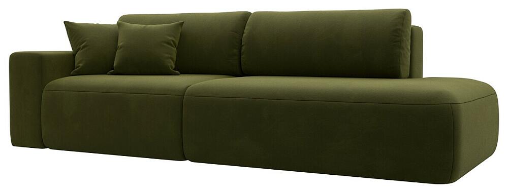 Диван прямой Лига-036 НПБ Модерн подлокотник слева Микровельвет Зелёный 67999₽