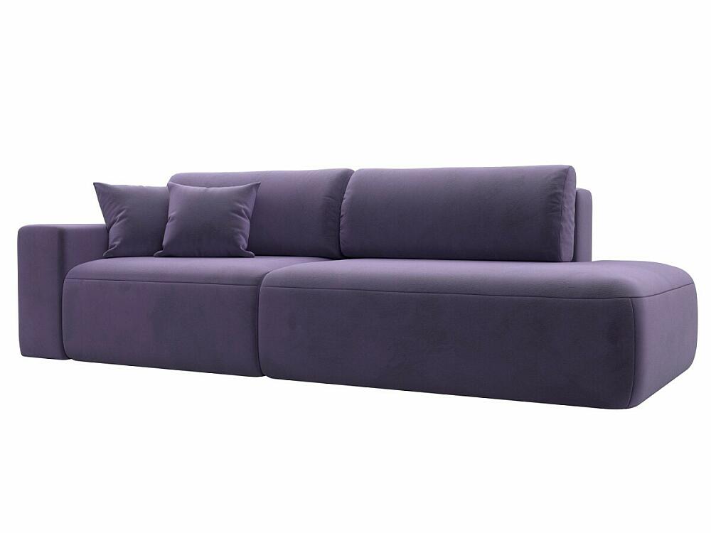 Диван прямой Лига-036 Модерн подлокотник слева Велюр Фиолетовый модуль для дивана холидей раскладной диван велюр бирюзовый