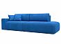 Диван прямой Лига-036 Модерн подлокотник слева Велюр Голубой