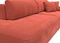Диван прямой Лига-036 Модерн подлокотник справа Микровельвет Коралловый