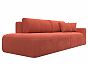 Диван прямой Лига-036 Модерн подлокотник справа Микровельвет Коралловый