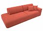 Диван прямой Лига-036 Модерн подлокотник справа Микровельвет Коралловый