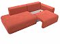 Диван прямой Лига-036 Модерн подлокотник справа Микровельвет Коралловый