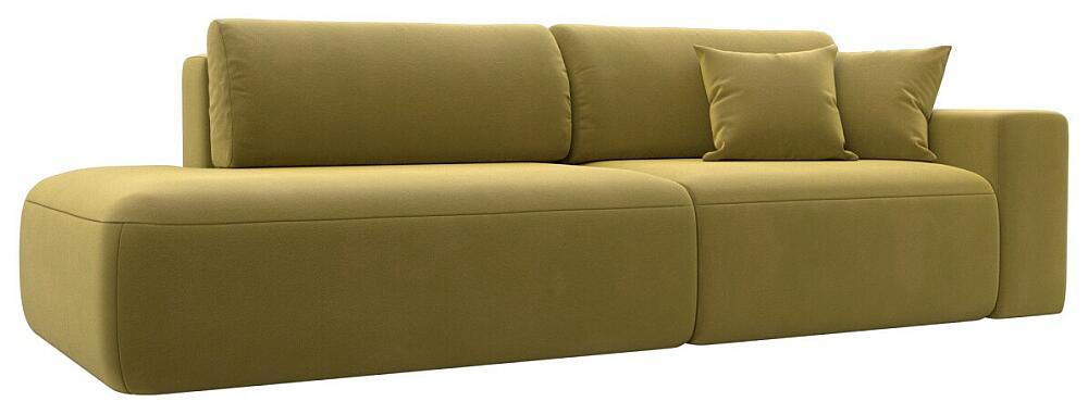 Диван прямой Лига-036 НПБ Модерн подлокотник справа Микровельвет Желтый 67999₽