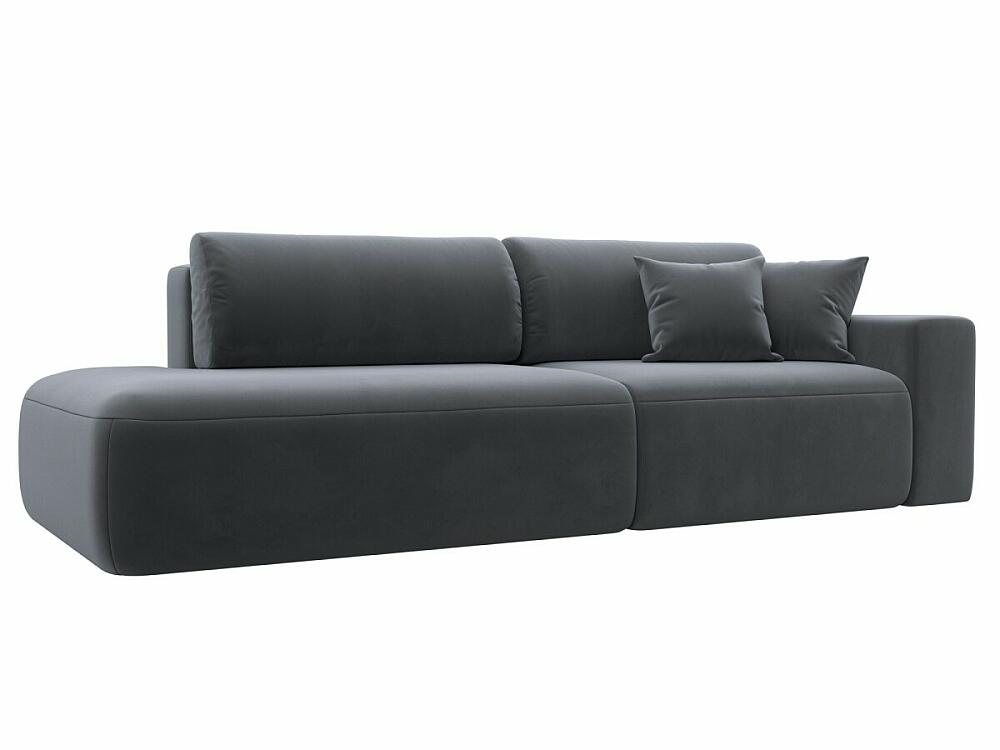 Диван прямой Лига-036 Модерн подлокотник справа Велюр Серый модуль для дивана холидей раскладной диван велюр бирюзовый