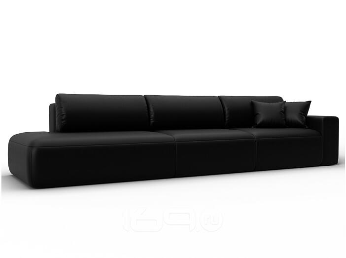 Диван прямой лига экокожа-036 нпб модерн лонг подлокотник справа grifon 18 черный еврокнижка