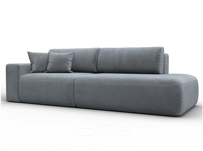 Диван прямой лига велюр-036 нпб модерн подлокотник слева tower 10 серый еврокнижка