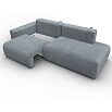 Диван прямой лига велюр-036 нпб модерн подлокотник слева tower 10 серый еврокнижка