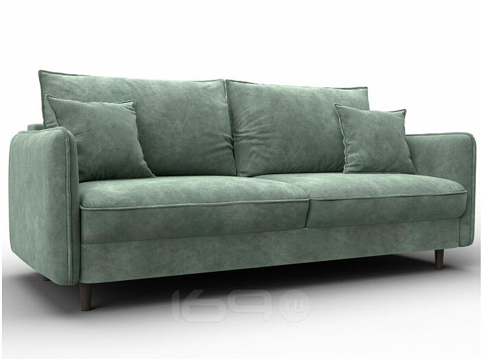 Диван прямой лига велюр-064 нпб brut 08 зеленый пантограф (тик-так)