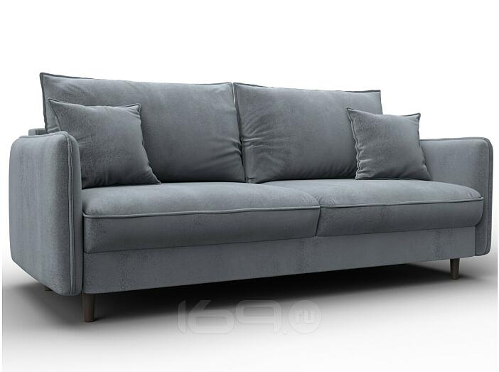 Диван прямой лига велюр-064 нпб tower 10 серый пантограф (тик-так)