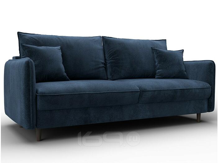 Диван прямой лига велюр-064 нпб tower 13 синий пантограф (тик-так)