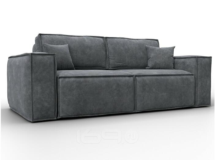 Диван прямой лига велюр-081 нпб brut 16 темно-серый пантограф (тик-так)
