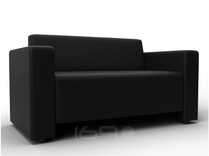 Диван прямой лига экокожа-093 черный без механизма