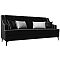 Диван прямой Марк экокожа черный кант белый