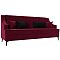 Диван прямой Марк микровельвет бордовый кант черный