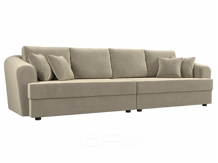 Диван прямой милтон микровельвет бежевый еврокнижка