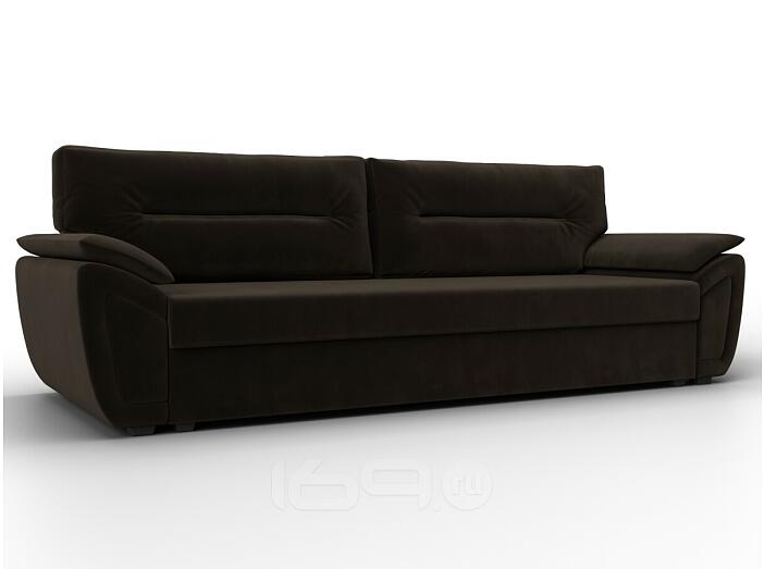 Диван прямой нэстор лайт микровельвет коричневый еврокнижка