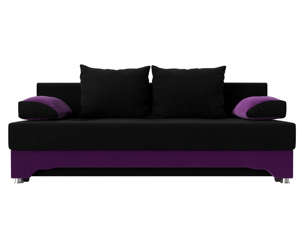 Диван прямой Ник-2 Микровельвет Чёрный/Фиолетовый saival classic колор комплект для собак поводок шлейка чёрный