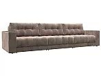 Диван прямой с декором лига-049 нпб лонг велюр tower 05 бежевый еврокнижка