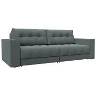 Диван прямой с декором Лига-049 НПБ Рогожка Амур 07 серый