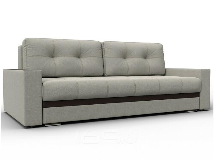 Диван прямой с декором лига-096 нпб амур 02 бежевый/коричневый еврокнижка