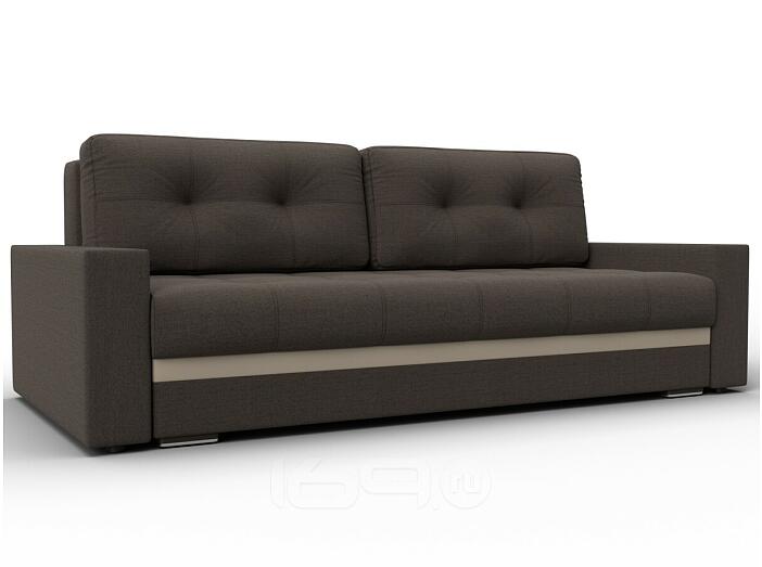 Диван прямой с декором лига-096 нпб амур 05 коричневый/бежевый еврокнижка