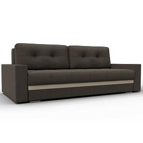 Диван прямой с декором лига-096 нпб амур 05 коричневый/бежевый еврокнижка