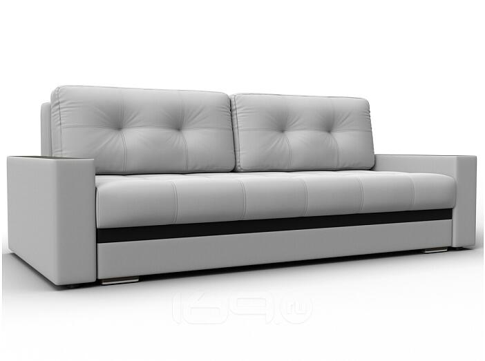 Диван прямой с декором лига-096 нпб белый/черный еврокнижка